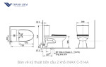 Bồn cầu 2 khối INAX C-514A + nắp rửa cơ CW-S32VN-1