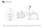 Bồn cầu treo tường INAX AC-952 + nắp điện tử CW-H17VN