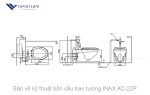 Bồn cầu treo tường INAX AC-22P + Nắp Điện Tử CW-H18VN