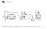 Bồn cầu treo tường INAX AC-22P+ nắp điện tử CW-H17VN