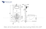 Bồn cầu treo tường INAX AC-23P + nắp điện tử CW-H18VN