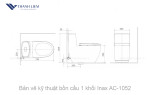 Bồn cầu 1 khối Inax AC-1052 + nắp điện tử CW-H17VN