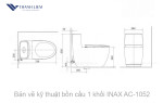 Bồn Cầu 1 Khối INAX AC-1052 + Nắp Rửa Cơ CW-S32VN