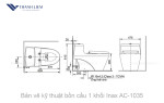 Bồn cầu 1 khối Inax AC-1035 + nắp điện tử CW-H17VN