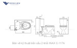 Bồn cầu 2 khối INAX C-117A + Nắp rửa Cơ CW-S15VN