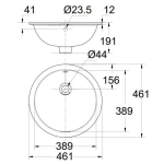 Lavabo American Standard 0433-WT (0433WT) Âm Bàn Tròn