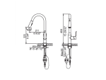 Vòi rửa bát nóng lạnh dây rút Clara CF-84354B