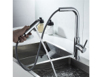 Vòi rửa bát nóng lạnh rút dây Clara CF-73354BK