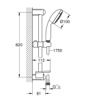 Bộ tay sen Grohe NTemp III 600mm dish 9,5l 27600000