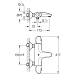 Bộ trộn nổi ổn nhiệt kèm vòi xả bồn Grohtherm 1000 Grohe 34155003