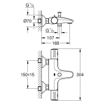 Bộ trộn nổi ổn nhiệt kèm vòi xả bồn Grohtherm 800 Grohe 34567000