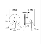 Bộ trộn sen âm tường Lineare, 2 chế độ Grohe 24064001
