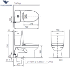 Bàn cầu 2 khối Inax C-504VWN-2/BW1