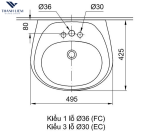 Chậu âm bàn Inax AL-2094VFC/BW1