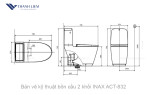 Bồn cầu 2 Khối Inax ACT-832 + Nắp rửa cơ CW-S15VN