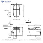 Bồn cầu thông minh Neorest XH II TOTO CW993WA tích hợp nắp rửa điện tử TCF993WA