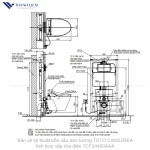 Bồn cầu treo tường TOTO CW822REA kết hợp nắp rửa điện tử TCF47360GAA