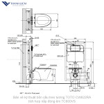 Bồn cầu treo tường TOTO CW822RA nắp đóng êm TC600VS