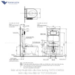Bồn cầu treo tường TOTO CW553 kết hợp nắp rửa điện tử TCF33320GAA