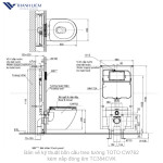 Bồn cầu treo tường TOTO CW762 nắp đóng êm TC384CVK