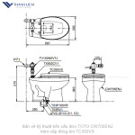 Bồn cầu đơn TOTO CW705ENJ kèm nắp đóng êm TC393VS
