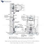 Bồn cầu treo tường TOTO CW812REA tích hợp nắp rửa điện TCF33461GAA