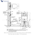 Bồn cầu treo tường TOTO CW812REA kèm nắp rửa điện TCF23460AAA
