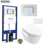 Bồn cầu treo tường TOTO CW822RA kèm nắp rửa điện TCF34461GAA