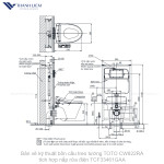 Bồn cầu treo tường TOTO CW822RA kèm nắp rửa điện TCF34461GAA