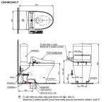  Bồn cầu TOTO CS948CDW17#XW 2 khối nắp điện tử Washlet C2 TCF23460AAA giấu dây 