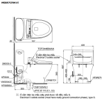  Bồn cầu TOTO MS887CRW15#XW 1 khối nắp điện tử Washlet C5 TCF24460AAA giấu dây 