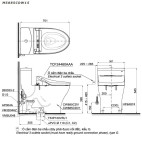  Bồn cầu TOTO MS885CDW15#XW 1 khối nắp điện tử Washlet C5 TCF24460AAA giấu dây 