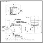 Bồn cầu TOTO MS855CDW15#XW 1 khối nắp điện tử Washlet C5 TCF24460AAA giấu dây 