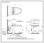  Bồn cầu TOTO CS767CRW15#XW 2 khối nắp điện tử Washlet C5 TCF24460AAA giấu dây 