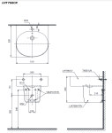 Chậu lavabo treo tường TOTO LHT766CR#XW chân lửng 