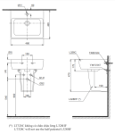  Chậu lavabo treo tường TOTO LHT328C#XW chân lửng 