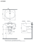  Chậu lavabo treo tường TOTO LHT239CR#W chân lửng 