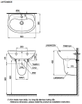  Chậu lavabo treo tường TOTO LHT240CS#W chân lửng 