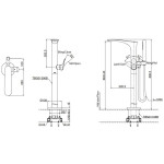  Vòi xả bồn tắm TOTO TBG01306BA#BFG đặt sàn nóng lạnh 