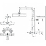 Vòi Sen Cây TOTO TBW08405A#BGP Nhiệt Độ Vuông 300mm Xám Than Chì Mờ