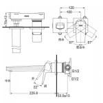Vòi Lavabo TOTO TLG10308BB#MBL Nóng Lạnh Gắn Tường Màu Đen Mờ