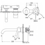 Vòi Lavabo TOTO TLG11308BA#MBL Nóng Lạnh Gắn Tường Màu Đen Mờ