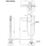  Vòi xả bồn tắm TOTO TBG10306AA#MBL đặt sàn nóng lạnh 