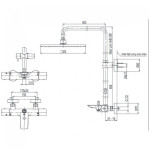 Vòi Sen Cây TOTO TBW08405A#MBL Nhiệt Độ Xả Bồn Vuông 300mm Màu Đen Mờ