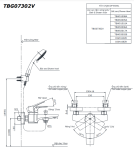  Củ sen tắm nóng lạnh GE Series TOTO TBG07302BA#MBL