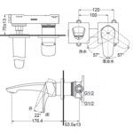 Vòi Lavabo TOTO TLG09307BB#MBL Nóng Lạnh Gắn Tường Màu Đen Mờ