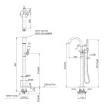  Vòi xả bồn tắm TOTO TBP01301AA đặt sàn nóng lạnh 