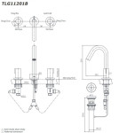  Vòi lavabo nóng lạnh GF TOTO TLG11201B 